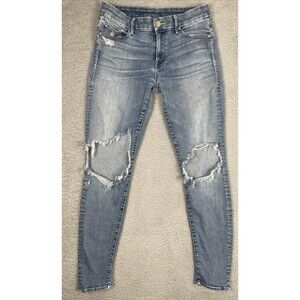 Mother 29 The Looker Ankle Jeans Womens 29 (28x28) Blue Distressed